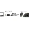 DELOCK ασύρματο ποντίκι 12526, Οπτικό, USB-C receiver, 3-button, μαύρο