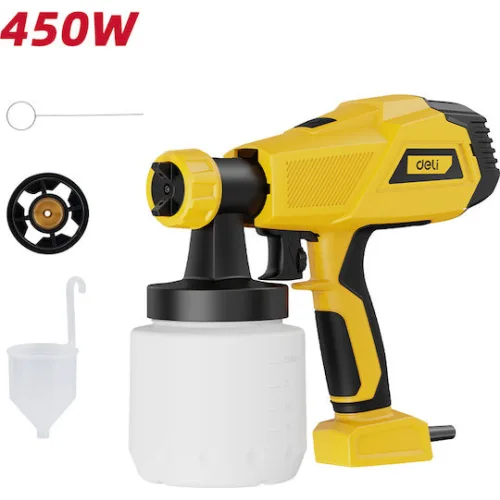 DELI ηλεκτρικό πιστόλι βαφής DC090 με δοχείο 800ml, 450W