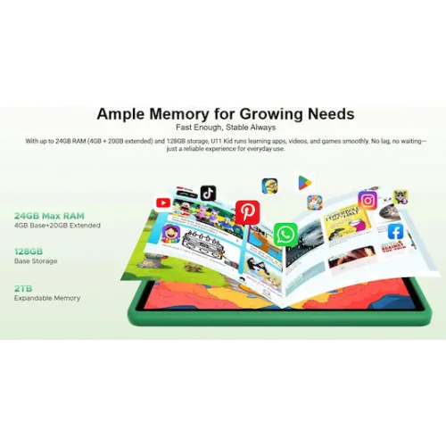 Doogee U11 Kid 11" Tablet (4GB/128GB) Πράσινο
