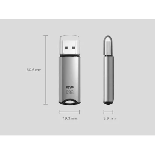 SILICON POWER USB Flash Drive Marvel M02, 128GB, USB 3.2, γκρι