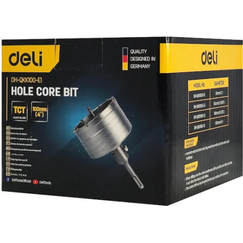 DELI ποτηροκορώνα DH-QKK100-E1 για μπετό/τούβλο/πλακάκι, SDS Plus