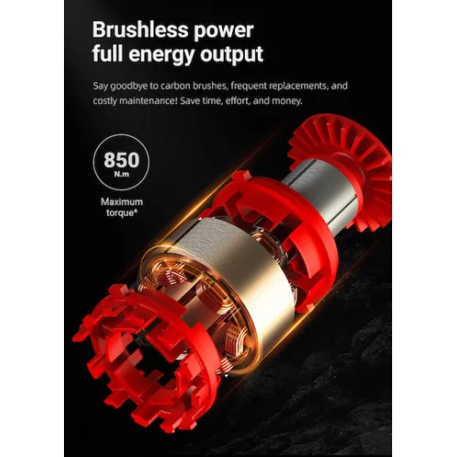 DELI κρουστικό μπουλονόκλειδο μπαταρίας DC234Z, Brushless, 20V, 850N.m, 1/2