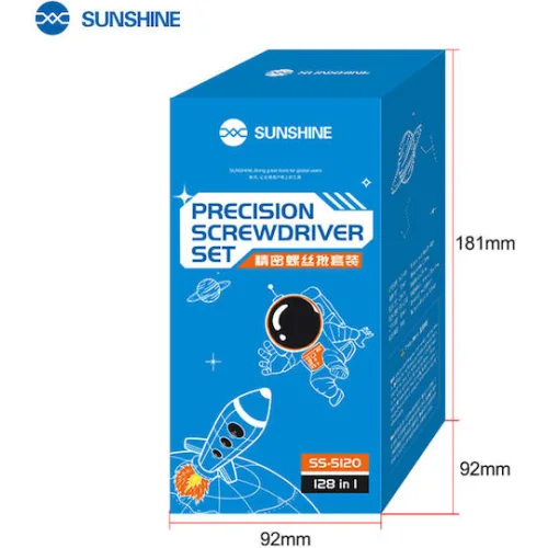 SUNSHINE σετ κατσαβιδιών ακριβείας SS-5120 με θήκη, μαγνητικό, 128τμχ