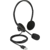 DELOCK headphones με μικρόφωνο 27178, stereo, USB, volume control, μαύρα