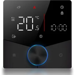 Smart θερμοστάτης πετρελαίου BHT-009GBLW, WiFi, χωνευτός, μαύρος