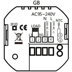 Smart θερμοστάτης πετρελαίου BHT-009GBLW, WiFi, χωνευτός, μαύρος