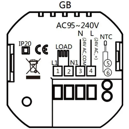Smart θερμοστάτης πετρελαίου BHT-009GBLW, WiFi, χωνευτός, μαύρος