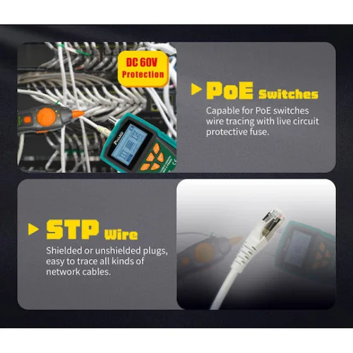 Proskit MT-7071N Tester Καλωδίων Δικτύου RJ45 / BNC / RJ11 / RJ12