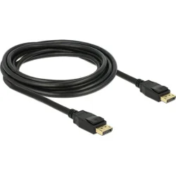 DELOCK καλώδιο DisplayPort 1.2 83807, 4K/60Hz, 21.6 Gbps, 3m, μαύρο