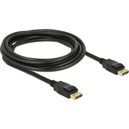 DELOCK καλώδιο DisplayPort 1.2 83807, 4K/60Hz, 21.6 Gbps, 3m, μαύρο