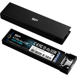 SILICON POWER θήκη για M.2 PCIe NVMe/SATA SSD PD60, tool free, 10Gbps, μαύρη