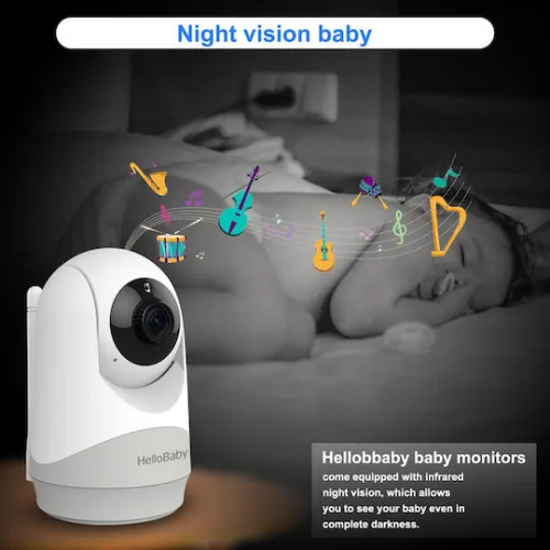 HELLOBABY ενδοεπικοινωνία μωρού HB6241 με κάμερα & οθόνη 4