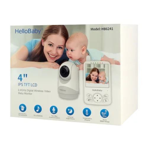 HELLOBABY ενδοεπικοινωνία μωρού HB6241 με κάμερα & οθόνη 4