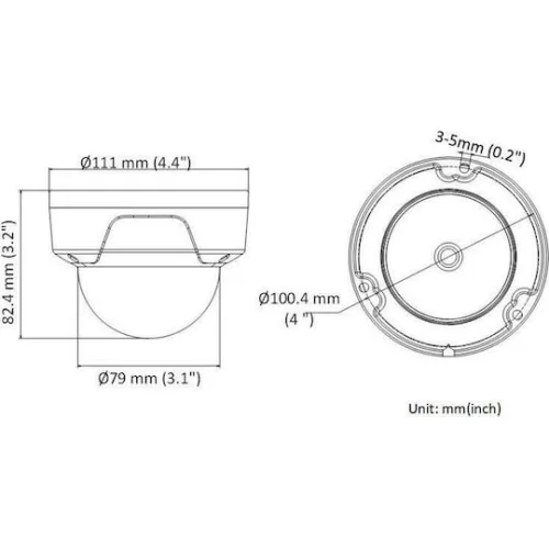 HIKVISION HIWATCH IP κάμερα HWI-D121H, POE, 2.8mm, 2MP, IP67 & IK10