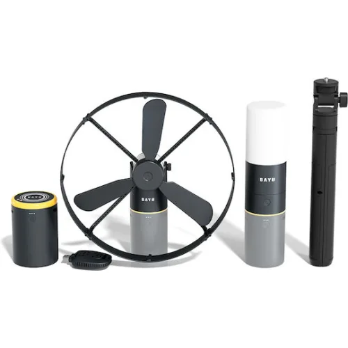 BAYU camping kit με powerbank/ανεμιστήρα/φωτιστικό/συσκευή για κουνούπια C-Pro
