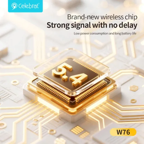 CELEBRAT earphones με θήκη φόρτισης W76, True Wireless, 13mm, 25/300mAh, λευκά