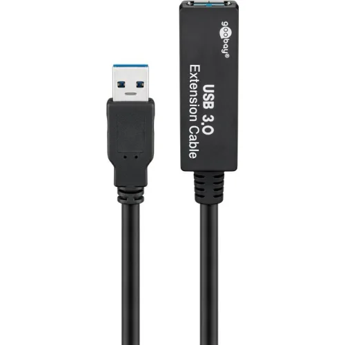 GOOBAY καλώδιο προέκτασης USB 3.0 95727, active, 5Gbps, 5m, μαύρο