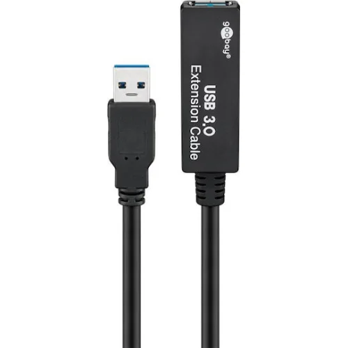 GOOBAY καλώδιο προέκτασης USB 3.0 95727, active, 5Gbps, 5m, μαύρο