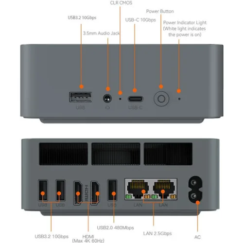 BEELINK mini PC EQR7, AMD Ryzen 7 7735U, 16GB, 500GB M.2, Windows 11 Pro
