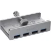 ORICO USB hub MH4PU-P με σφιγκτήρα, 4x θυρών, 5Gbps, USB σύνδεση, ασημί