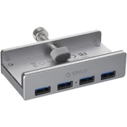 ORICO USB hub MH4PU-P με σφιγκτήρα, 4x θυρών, 5Gbps, USB σύνδεση, ασημί