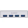 ORICO USB hub MH4PU-P με σφιγκτήρα, 4x θυρών, 5Gbps, USB σύνδεση, ασημί