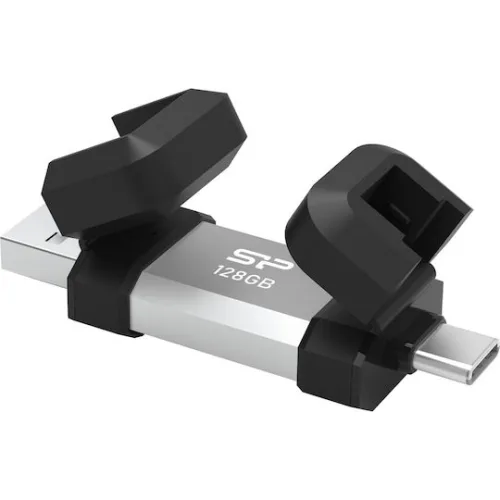 SILICON POWER USB Flash Drive C51, USB/USB-C, 128GB, 120MBps, ασημί