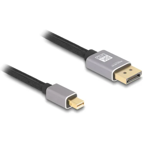 DELOCK καλώδιο mini DisplayPort σε DisplayPort 81092, 8K/60Hz, 32.4 Gbps, 2m, μαύρο