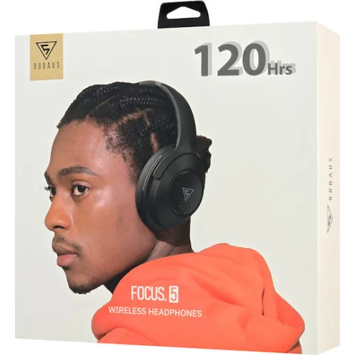 DOQAUS headphones FOCUS 5, ασύρματα & ενσύρματα, Φ40mm, 1000mAh, μαύρα
