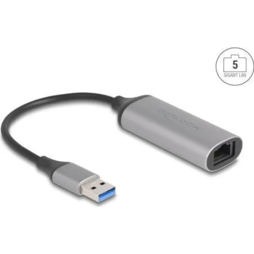 DELOCK αντάπτορας δικτύου 81571, USB, 5Gbps Ethernet, ασημί