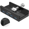 ORICO USB hub MH4PU-P με σφιγκτήρα, 4x θυρών, 5Gbps, USB σύνδεση, μαύρο