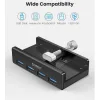 ORICO USB hub MH4PU-P με σφιγκτήρα, 4x θυρών, 5Gbps, USB σύνδεση, μαύρο