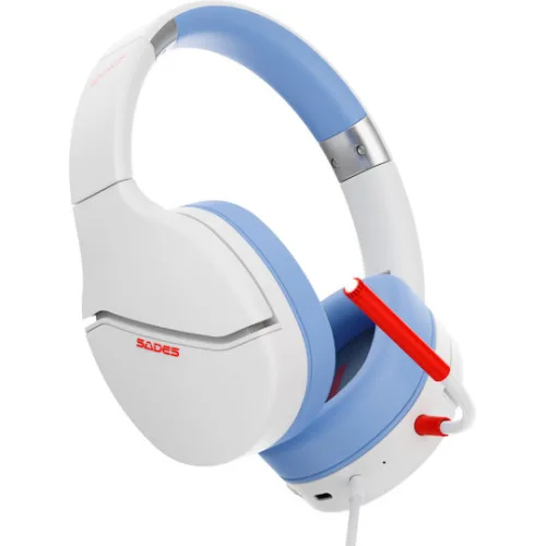 SADES gaming headset SPOWER, 3.5mm σύνδεση, 40mm, multi-platform, λευκό