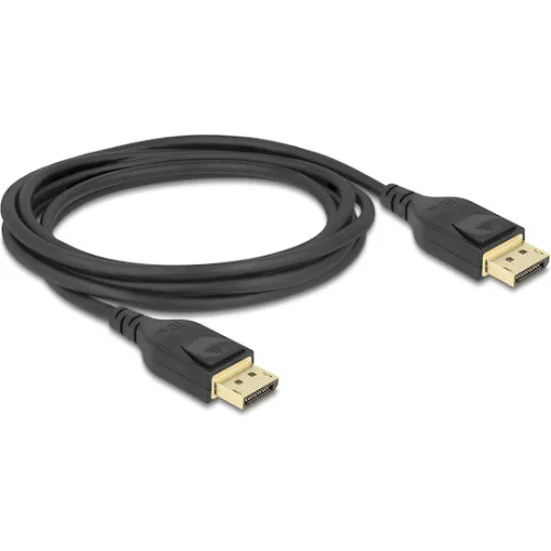 DELOCK καλώδιο DisplayPort 85660, certified, 8K/60Hz, 32.4 Gbps, 2m, μαύρο