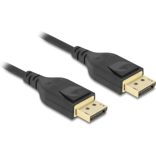 DELOCK καλώδιο DisplayPort 85660, certified, 8K/60Hz, 32.4 Gbps, 2m, μαύρο
