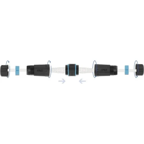 DELOCK αδιάβροχος αμφίδρομος σύνδεσμος RJ45 Cat.6A 86693, μπλε