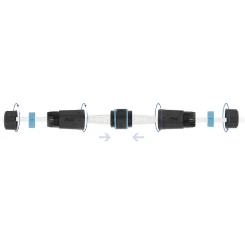 DELOCK αδιάβροχος αμφίδρομος σύνδεσμος RJ45 Cat.6A 86693, μπλε