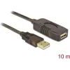 DELOCK καλώδιο USB 2.0 αρσενικό σε θηλυκό 82446, active, 10m, μαύρο