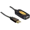 DELOCK καλώδιο USB 2.0 αρσενικό σε θηλυκό 82446, active, 10m, μαύρο