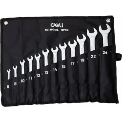 DELI σετ γερμανοπολύγωνα κλειδιά DL130012A, 6-24mm, 12τμχ