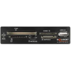 DELOCK USB 9-pin card reader 91708, CF/SD/XD/MS/Micro SD/USB, 3.5