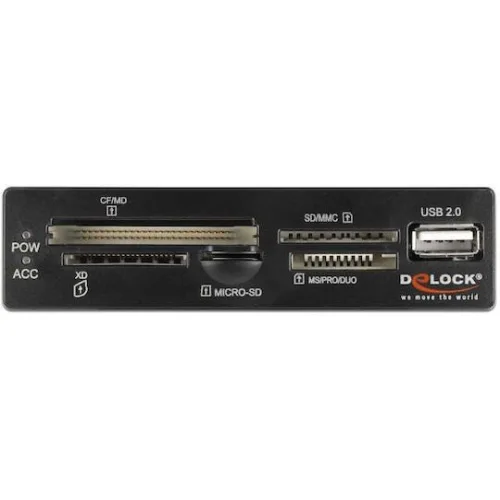 DELOCK USB 9-pin card reader 91708, CF/SD/XD/MS/Micro SD/USB, 3.5