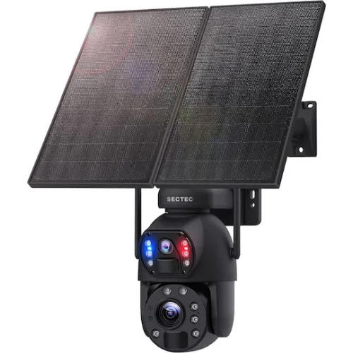 SECTEC smart ηλιακή κάμερα ST-598-6M-4G-20W-EU, 3MP dual lens, 20x zoom, 4G, SD, PTZ