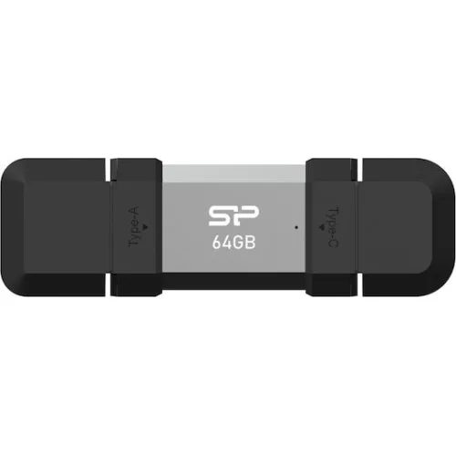 SILICON POWER USB Flash Drive C51, USB/USB-C, 64GB, 120MBps, ασημί