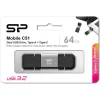 SILICON POWER USB Flash Drive C51, USB/USB-C, 64GB, 120MBps, ασημί