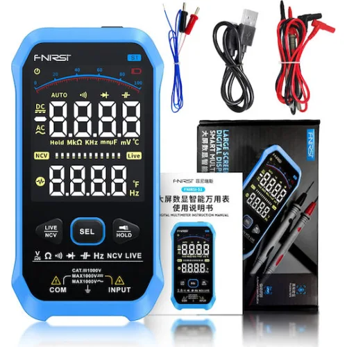 FNIRSI ψηφιακό πολύμετρο S1, 1000V AC/DC, NCV, RMS, επαναφορτιζόμενο