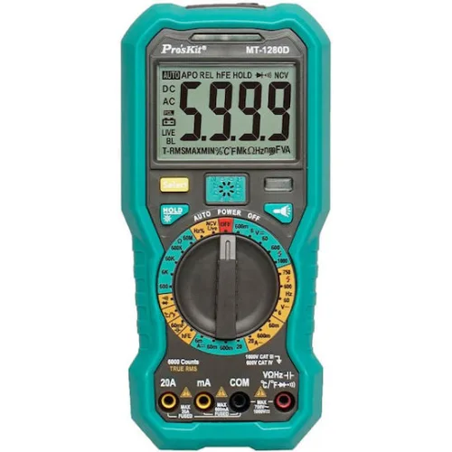 PROSKIT ψηφιακό πολύμετρο MT-1280D, 1000V DC, NVC, True RMS
