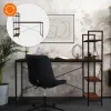 HOME USE γραφείο HUH-0249 με ραφιέρα, 120x60x122cm, καφέ/μαύρο
