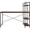 HOME USE γραφείο HUH-0249 με ραφιέρα, 120x60x122cm, καφέ/μαύρο