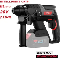 Deli Κρουστικό Σκαπτικό Πιστολέτο Μπαταρίας Brushless 20V Solo με Υποδοχή SDS Plus DE-DC20-2